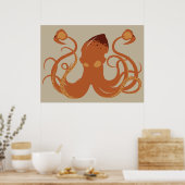 ベクタージャイアントイカスポスター ポスター (キッチン)