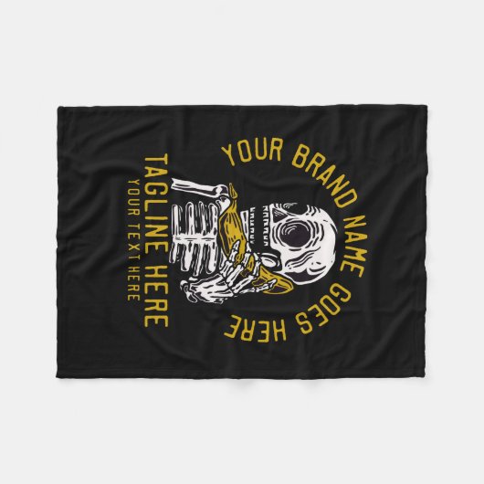ベクタースケルトンはバナナのヴィンテージtシャツdを呼び出す フリースブランケット (正面(横))