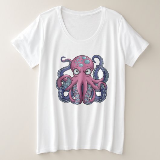 ベクタータコ怪獣Tシャツデザイン- Edo Ukiyo プラスサイズTシャツ (デザイン正面)