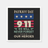 ベクターパトリオットの日9 11我々は決して私たち忘れのhを行わない スタンダードカクテルナプキン (正面)