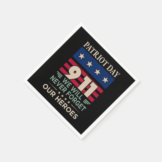 ベクターパトリオットの日9 11我々は決して私たち忘れのhを行わない スタンダードカクテルナプキン (角)