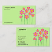 ベクターフラワーズIIIパステルグリーン 名刺 (正面/裏面)