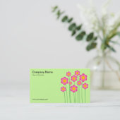 ベクターフラワーズIIIパステルグリーン 名刺 (スタンド正面)