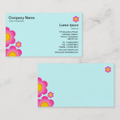 ベクターフラワー – アイスブルー 名刺 (正面/裏面)