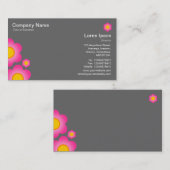 ベクターフラワー – グレー 名刺 (正面/裏面)