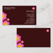 ベクターフラワー – ダークブラウン 名刺 (正面/裏面)