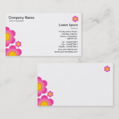 ベクターフラワー – 白 名刺 (正面/裏面)