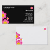 ベクターフラワー – 黒 名刺 (正面/裏面)