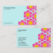 ベクターフラワーII – アイスブルー 名刺 (正面/裏面)