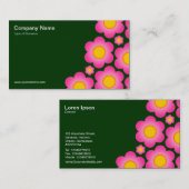 ベクターフラワーII – 濃い緑 名刺 (正面/裏面)