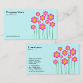 ベクターフラワーIII – アイスブルー 名刺 (正面/裏面)