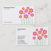 ベクターフラワーIII – 白 名刺 (正面/裏面)