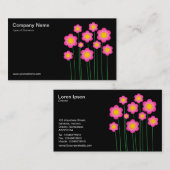 ベクターフラワーIII – 黒 名刺 (正面/裏面)