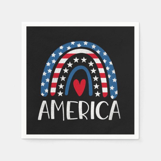 ベクター第4回7月アメリカ独立記念日(1) スタンダードカクテルナプキン (正面)