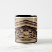 ベクトリアンヴィンテージファサード建築スタイル ツートーンマグカップ (中央)