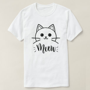 ベクトルおもしろい猫。Tシャツ用プリント、ネコ Tシャツ