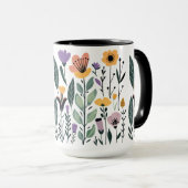 ベクトルの花のコレクション マグカップ (正面右)