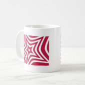ベクトルはっきりしたパターンの明るい赤と白の星 コーヒーマグカップ (正面左)