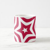 ベクトルはっきりしたパターンの明るい赤と白の星 コーヒーマグカップ (中央)