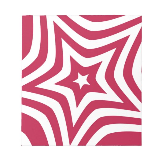 ベクトルはっきりしたパターンの明るい赤と白の星 ノートパッド (正面)