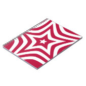 ベクトルはっきりしたパターンの明るい赤と白の星 ノートブック (左側)