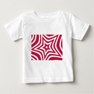 ベクトルはっきりしたパターンの明るい赤と白の星 ベビーTシャツ