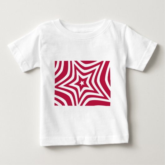 ベクトルはっきりしたパターンの明るい赤と白の星 ベビーTシャツ (正面)