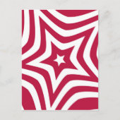 ベクトルはっきりしたパターンの明るい赤と白の星 ポストカード (正面)