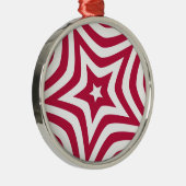 ベクトルはっきりしたパターンの明るい赤と白の星 メタルオーナメント (右)