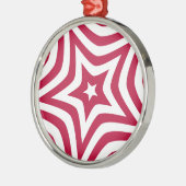 ベクトルはっきりしたパターンの明るい赤と白の星 メタルオーナメント (左)