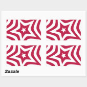 ベクトルはっきりしたパターンの明るい赤と白の星 長方形シール (シート)