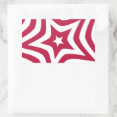 ベクトルはっきりしたパターンの明るい赤と白の星 長方形シール (バッグ)