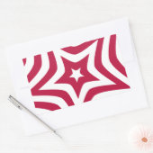 ベクトルはっきりしたパターンの明るい赤と白の星 長方形シール (封筒)