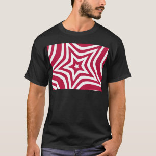 ベクトルはっきりしたパターンの明るい赤と白の星 Tシャツ