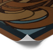 ベクトルアールヌーボー二顔 キスをする ポスター (角)