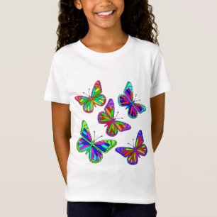 ベクトルカラフルな蝶 Tシャツ