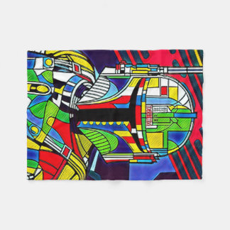 ベクトルカラフルロボットイラストレーションTシャツベビーBl フリースブランケット