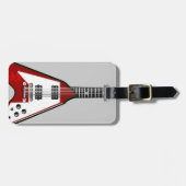 ベクトルギターの赤くか白い荷物のラベル ラゲッジタグ (正面横)
