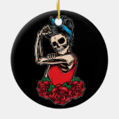 ベクトルスカルロカビリーヴィンテージスタイル セラミックオーナメント (裏面)