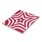 ベクトルパターンに鮮やかな赤と白の星 タイル (側面)