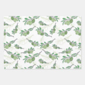 ベクトルヴィンテージハンド描画オリーブ枝 ラッピングペーパーシート (正面3)
