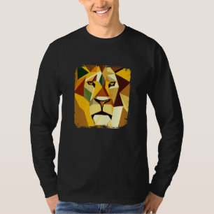 ベクトル威厳のあるライオンの頭(アートワークカッコいい) Tシャツ