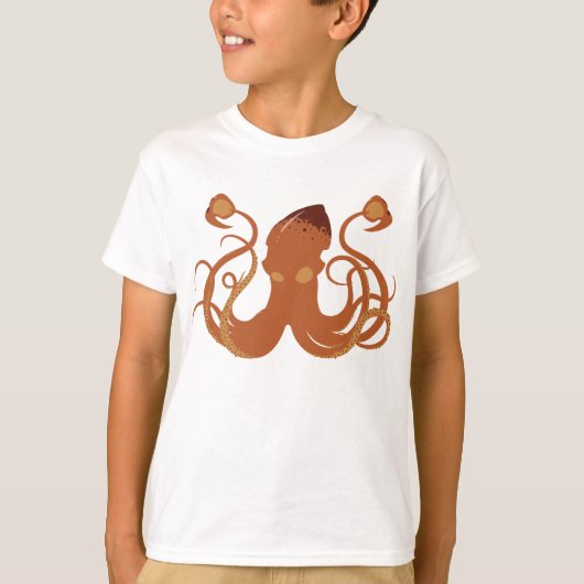 ベクトル巨大なイカの子供の軽いTシャツ Tシャツ (正面)
