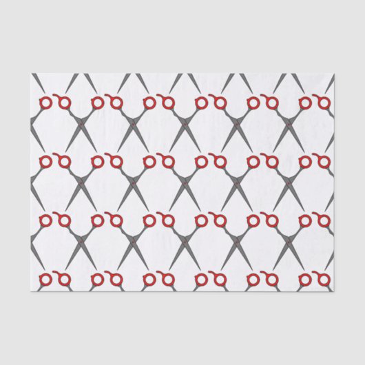 ベクトル毛の切断のはさみ(赤い) 薄葉紙 (正面)