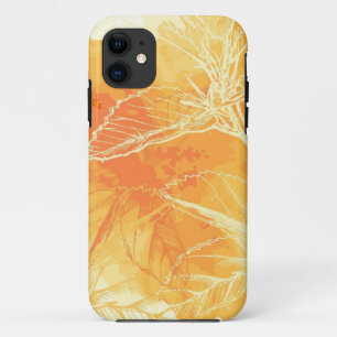 ベクトル水彩画の背景及び熱帯花 iPhone 11 ケース