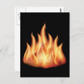 ベクトル炎 – 黒いオランを誘う熱い炎 ポストカード (正面/裏面)