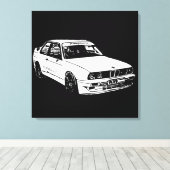 ベクトル画像BMW E30 キャンバスプリント (インサイチュ (ウッドフロア))