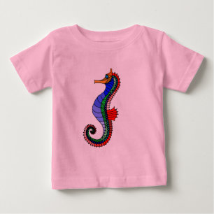 ベクトル-タツノオトシゴ ベビーTシャツ