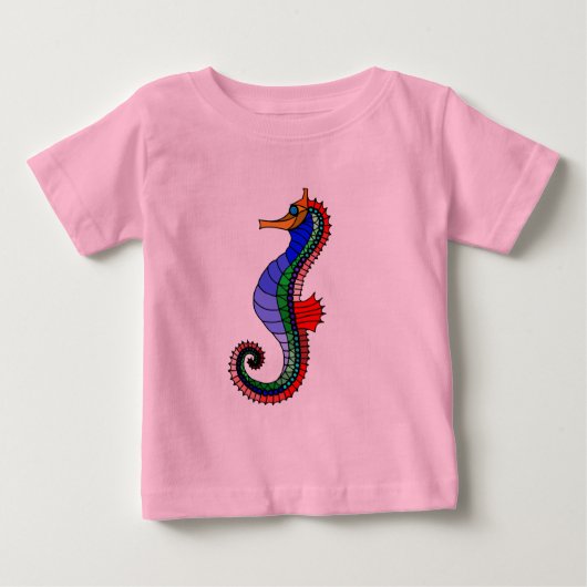 ベクトル-タツノオトシゴ ベビーTシャツ (正面)