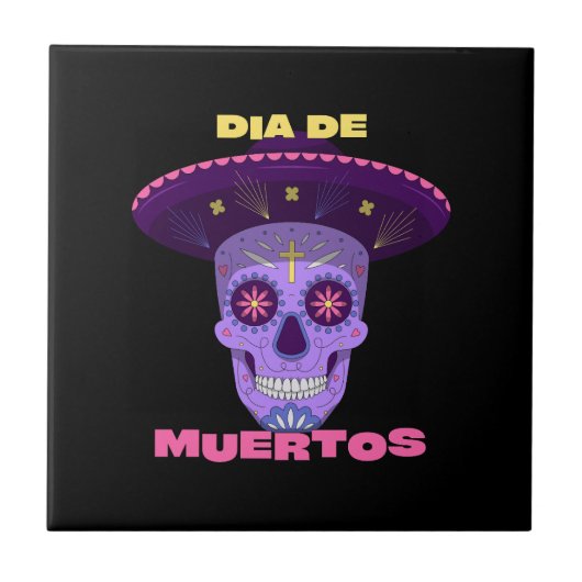 ベクトルdia de los muertos – 死の日 タイル (正面)